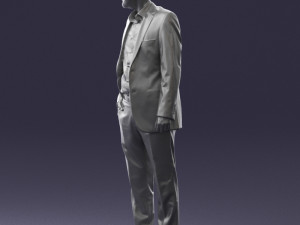 smiling man in grey suit 0309 3d print ready 3D Принт Модель