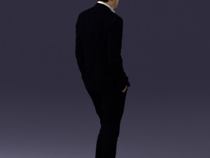 man in black suit with rose 0315 3d print ready 3D Принт Модель