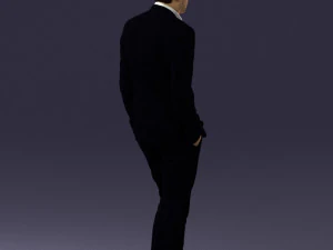 man in black suit with rose 0315 3d print ready 3D Print Model
