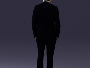 man in black suit with rose 0315 3d print ready 3D Принт Модель