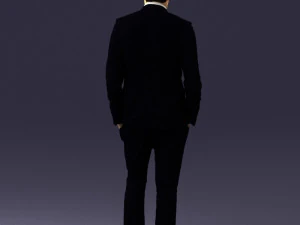 man in black suit with rose 0315 3d print ready 3D Print Model