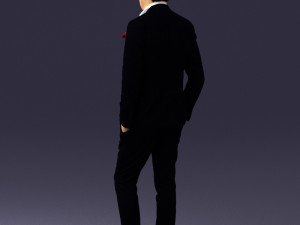 man in black suit with rose 0315 3d print ready 3D Принт Модель