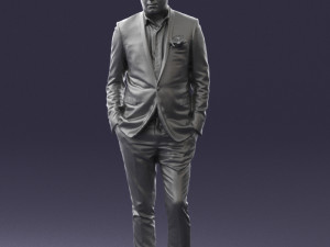 man in black suit with rose 0315 3d print ready 3D Принт Модель