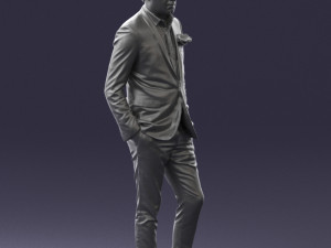 man in black suit with rose 0315 3d print ready 3D Принт Модель