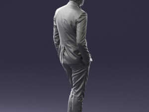 man in black suit with rose 0315 3d print ready 3D Принт Модель