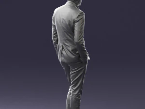 man in black suit with rose 0315 3d print ready 3D Print Model