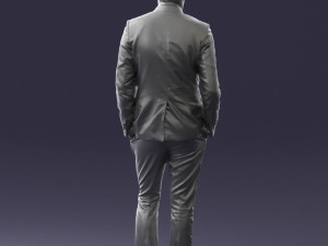 man in black suit with rose 0315 3d print ready 3D Принт Модель