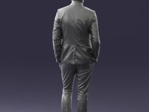 man in black suit with rose 0315 3d print ready 3D Print Model