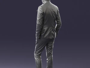 man in black suit with rose 0315 3d print ready 3D Print Model