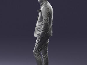 man in black suit with rose 0315 3d print ready 3D Принт Модель