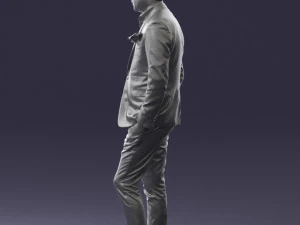 man in black suit with rose 0315 3d print ready 3D Print Model