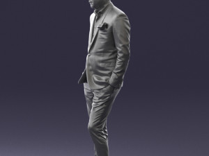 man in black suit with rose 0315 3d print ready 3D Принт Модель