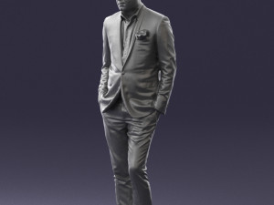 man in black suit with rose 0315 3d print ready 3D Принт Модель