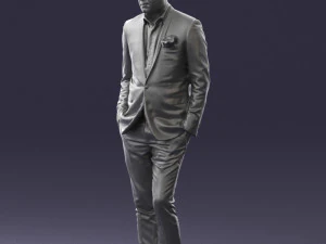man in black suit with rose 0315 3d print ready 3D Print Model