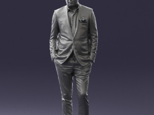 man in black suit with rose 0315 3d print ready 3D Принт Модель