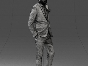 man in black suit with rose 0315 3d print ready 3D Принт Модель