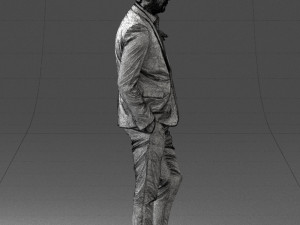 man in black suit with rose 0315 3d print ready 3D Принт Модель