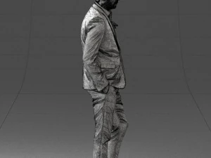 man in black suit with rose 0315 3d print ready 3D Print Model