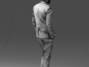 man in black suit with rose 0315 3d print ready 3D Принт Модель