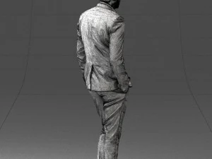 man in black suit with rose 0315 3d print ready 3D Print Model