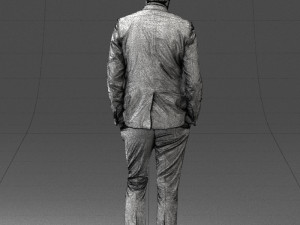man in black suit with rose 0315 3d print ready 3D Принт Модель