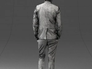man in black suit with rose 0315 3d print ready 3D Print Model