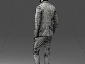 man in black suit with rose 0315 3d print ready 3D Принт Модель