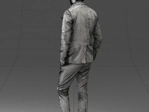 man in black suit with rose 0315 3d print ready 3D Print Model