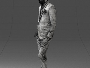 man in black suit with rose 0315 3d print ready 3D Принт Модель