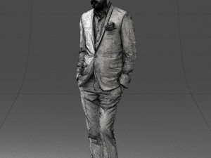 man in black suit with rose 0315 3d print ready 3D Принт Модель