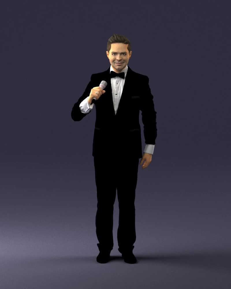 man with microphone 0316 3D Model .c4d .max .obj .3ds .fbx .stl .blend 