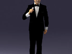 man with microphone 0316 3D Model