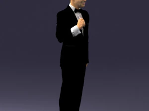 man with microphone 0316 3D Model