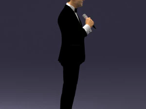 man with microphone 0316 3D Model