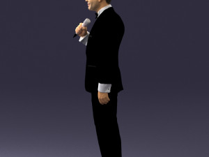 man with microphone 0316 Modelo 3D