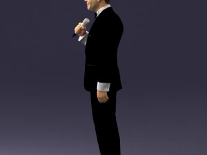 man with microphone 0316 3D Model