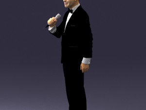 man with microphone 0316 Modelo 3D