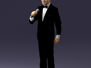 man with microphone 0316 Modelo 3D