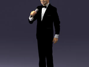 man with microphone 0316 3D Model