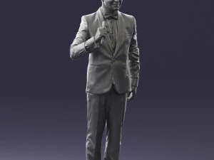 man with microphone 0316 3D Model