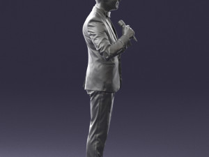 man with microphone 0316 Modelo 3D