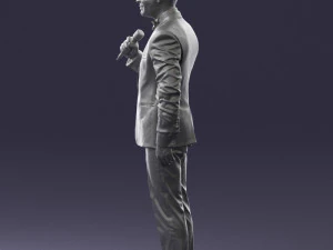 man with microphone 0316 3D Model