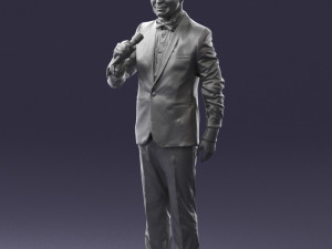 man with microphone 0316 Modelo 3D