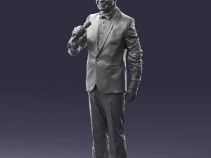 man with microphone 0316 3D Model