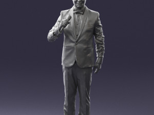 man with microphone 0316 Modelo 3D