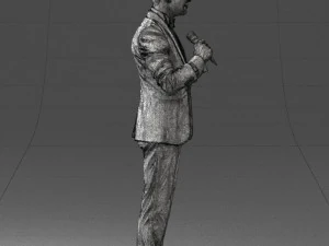 man with microphone 0316 3D Model