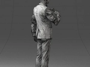 man with microphone 0316 3D Model