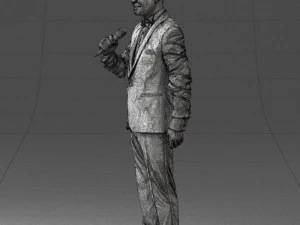 man with microphone 0316 3D Model