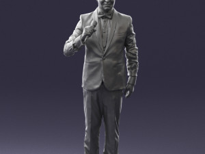 man with microphone 0316 3d print ready 3D Принт Модель