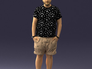 man in beige shorts 0323 Model 3D